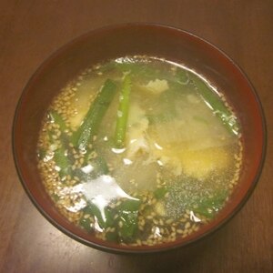 ふんわりたまごのニラ玉スープ
